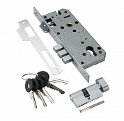 Картинка Замок врезной с секретным двухрядным цилиндром ADDEN BAU LOCK 4585 5-60B D CHROME хром